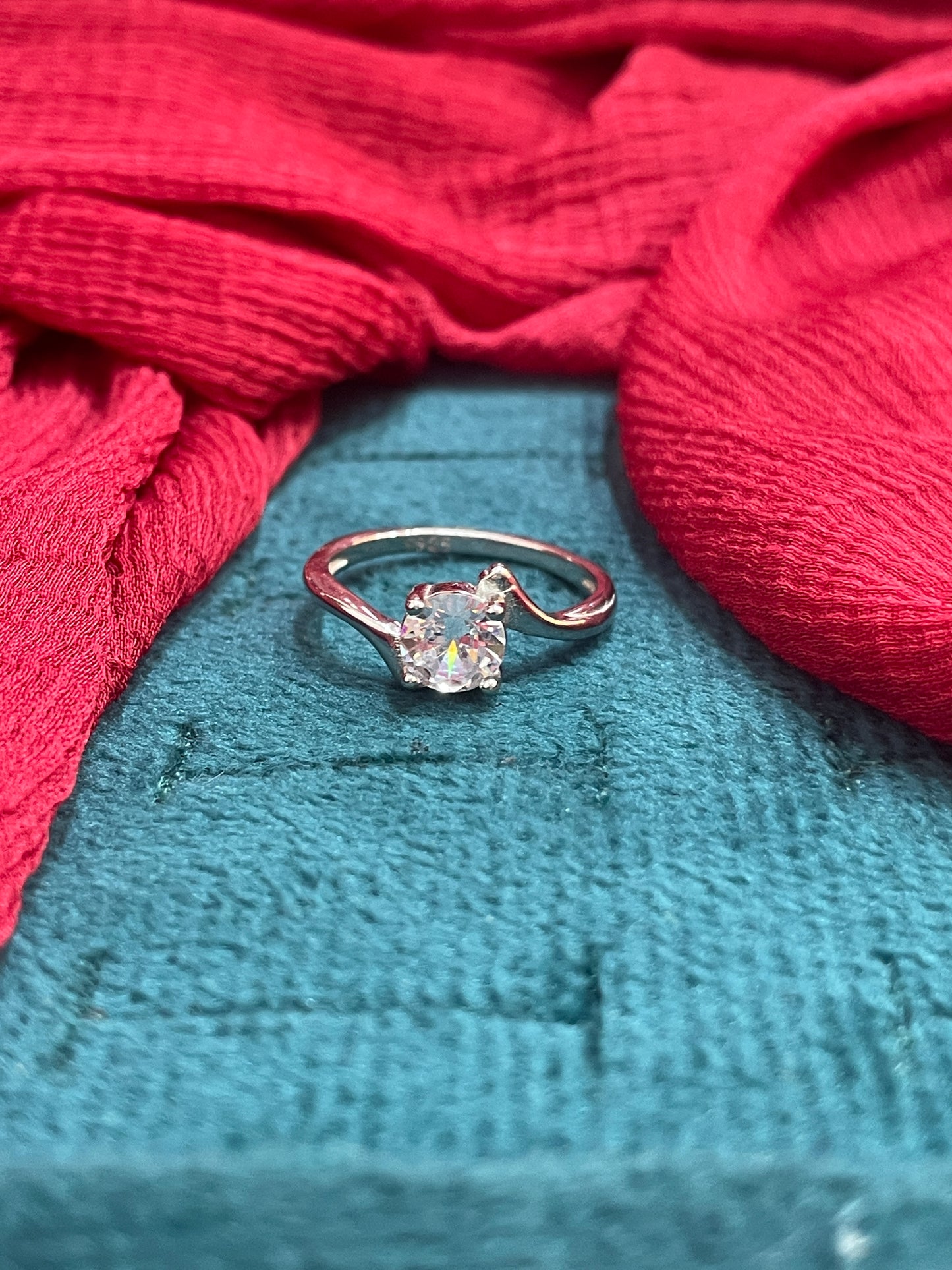 92.5 Silver White Stone Ring for Women Size 11 | Stylish Luminous Design | Elegant Fashion Jewellery