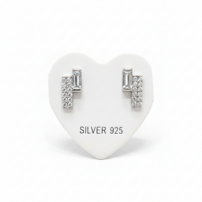 92.5 Silver White Stone Studs | Classic Everyday Design | Jewellery