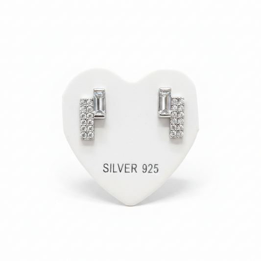 92.5 Silver White Stone Studs | Classic Everyday Design | Jewellery