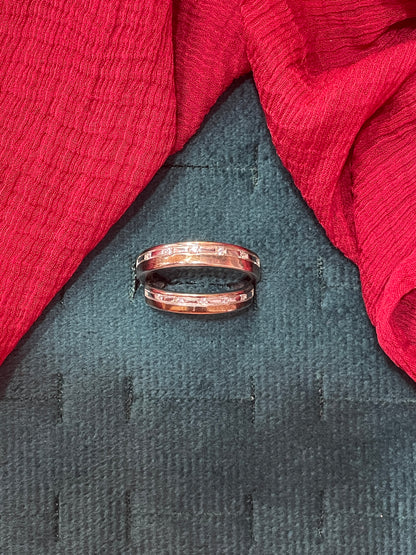 92.5 Silver White Stone Couple Rings for Men Size 21 & Women Size 13 | Stylish Sparkle Design | Elegant Love Jewellery
