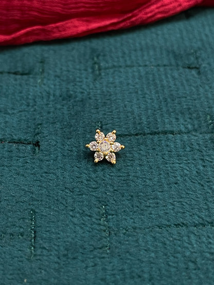 925 Sterling Silver Gold Plated Flower Stud Earrings for Women | Delicate Floral Design
