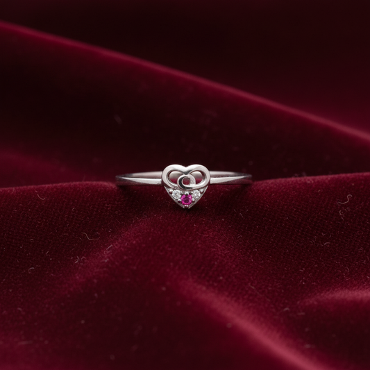 92.5 Silver Heart Ring for Women Size 11 | Stylish Romantic Charm | Elegant Gift Jewellery