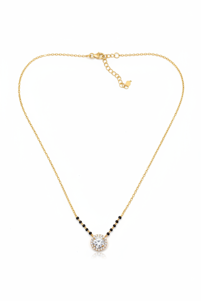 925 Silver Gold Plated Black Bead Chain