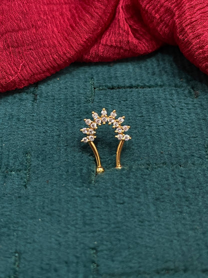 925 Silver Gold Plated 9 Petal Septum
