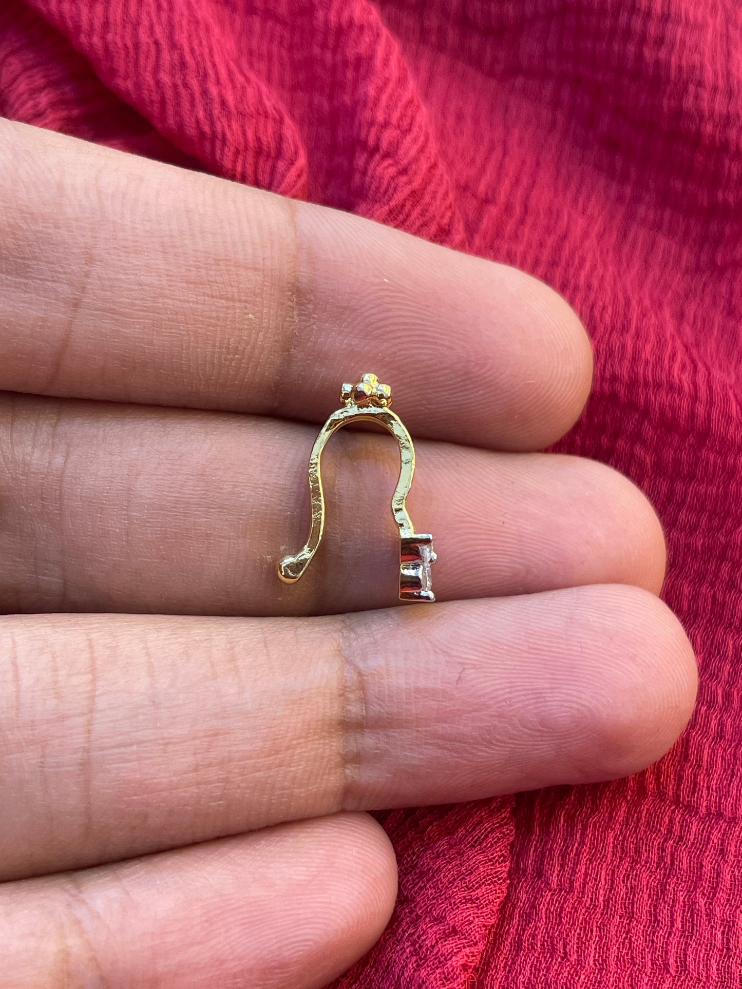92.5 Silver White Stone Press-On Bugadi for Women | Stylish Non-Piercing Ear Cuff | Elegant Jewellery