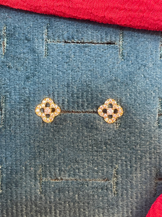 92.5 silver gold plated simple earrings