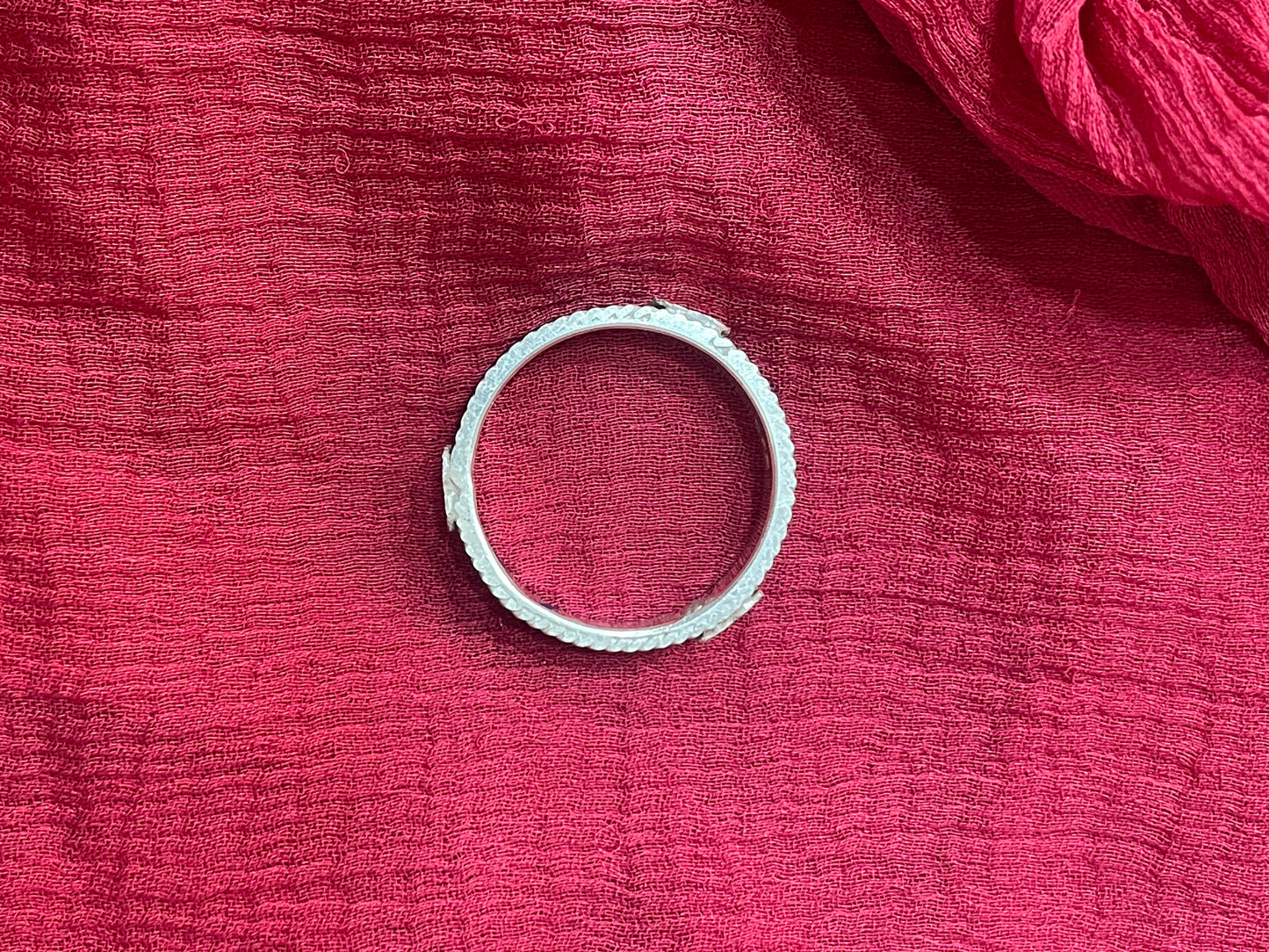 92.5 Silver Black Thread Ring for Men | Four Clove Fiber Design | Stylish Modern Jewellery