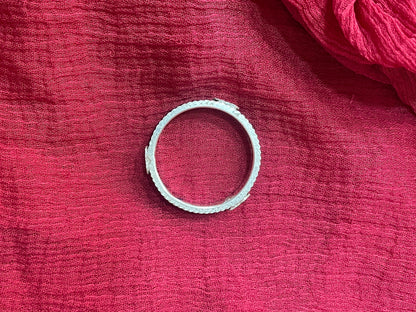 92.5 Silver Black Thread Ring for Men | Four Clove Fiber Design | Stylish Modern Jewellery