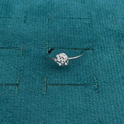 92.5 Sterling Silver Sculpted Rose Flower Finger Ring