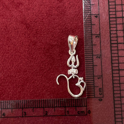 92.5 Sterling Silver Trishul Om Pendant