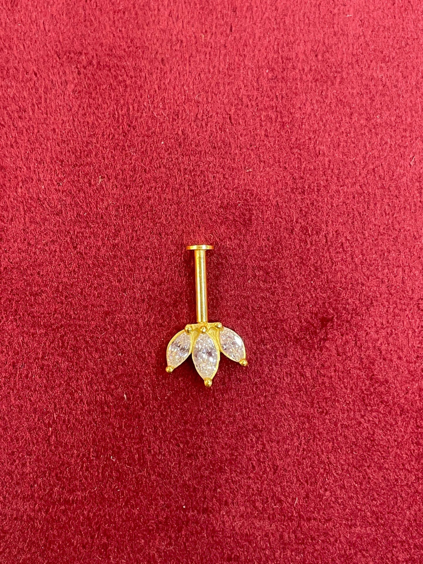 92.5 Silver Gold Plated Three Leaf Bugadi (Pair) | Floral Elegant Design | Jewellery