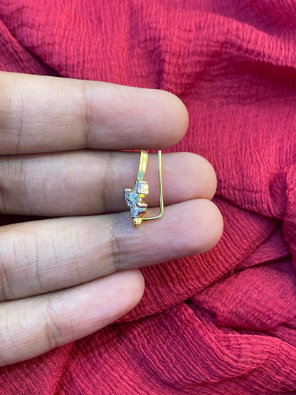 92.5 Silver Gold Plated Trendy Ear Cuffs for Women | Stylish Modern Design | Fashion Jewellery