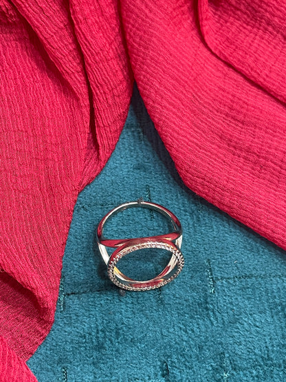 92.5 Silver Stylish Round Ring for Women Size 15 | Elegant Minimal Design | Daily Wear Jewellery