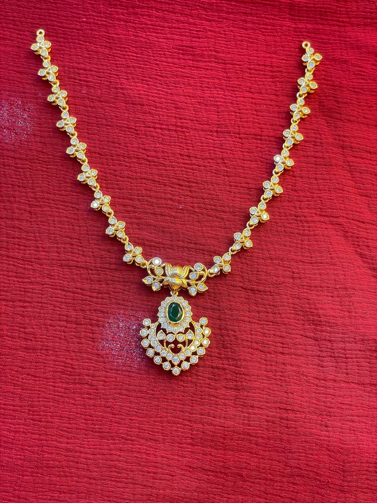 92.5 silver gold plated premium stylish necklace set