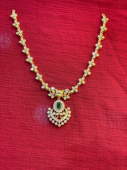 92.5 silver gold plated premium stylish necklace set