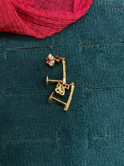 925 Silver Gold Plated Drop Studs