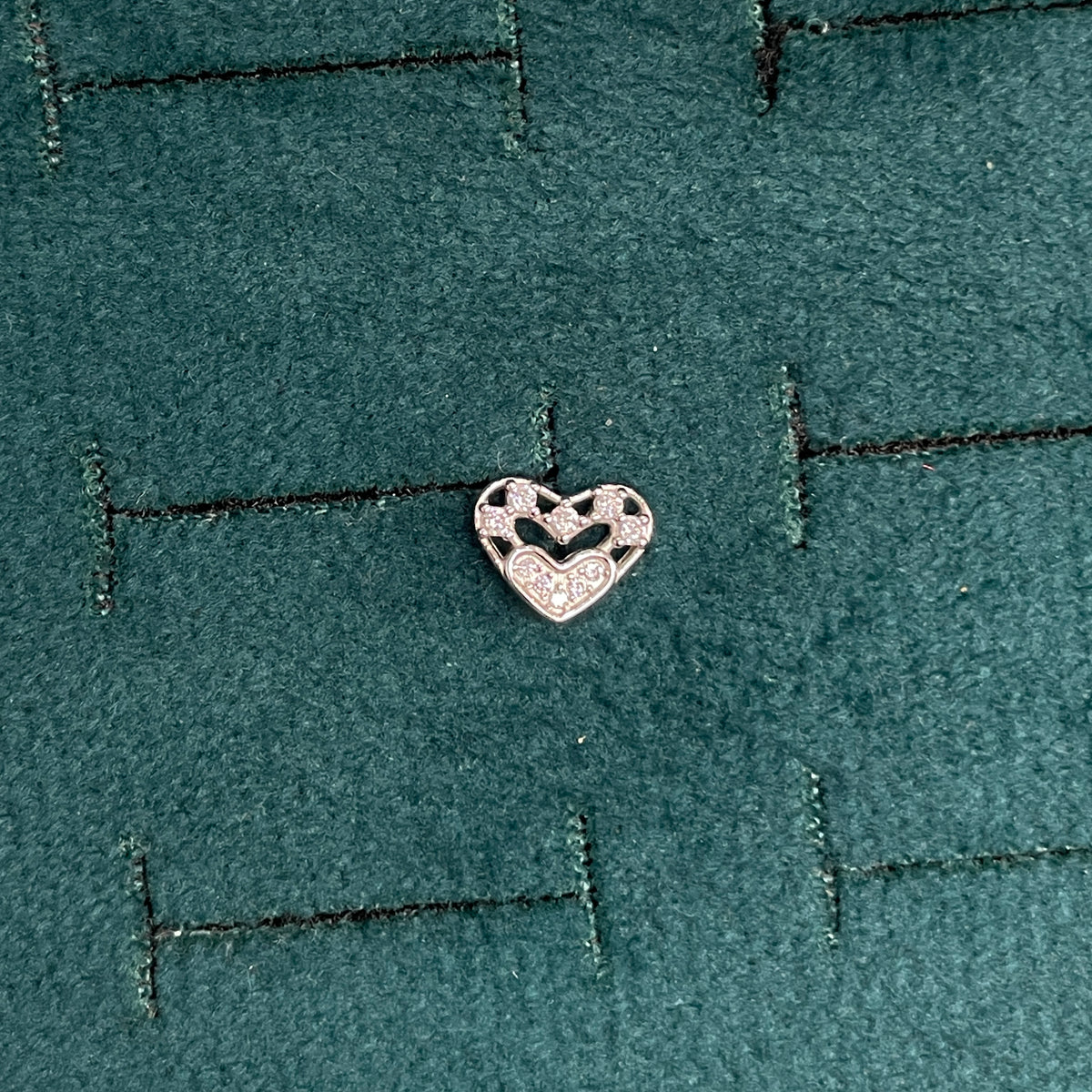 925 Silver Cute Heart Studs - Ball  back pair