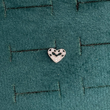 925 Silver Cute Heart Studs - Ball  back pair