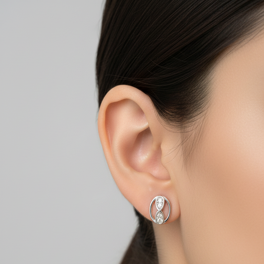 92.5 Silver Minimal Stylish Earrings for Women | Simple Elegant Design | Daily Wear Jewellery
