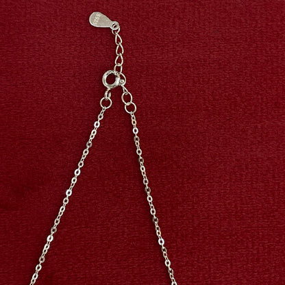 92.5 Silver MOP Rose & Solitaire CZ Pendant Necklace for Women