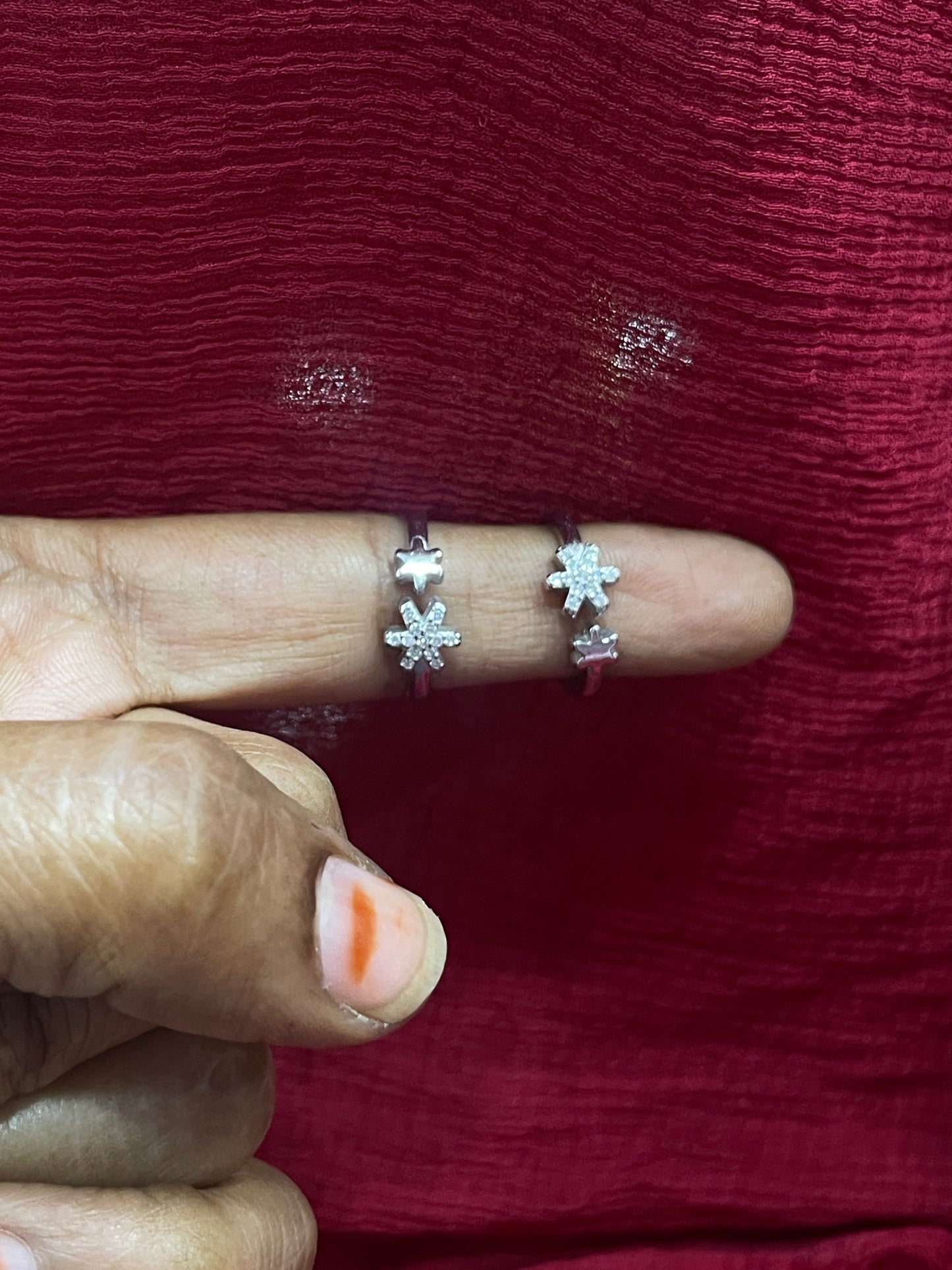 925 Silver Star Toe rings