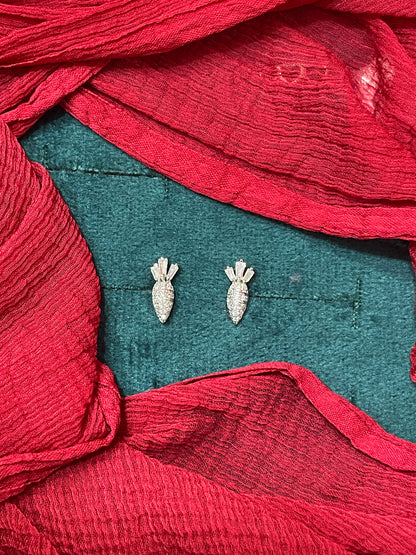 92.5 Silver Minimal Carrot Earrings for Women | Cute Playful Design | Stylish Jewellery