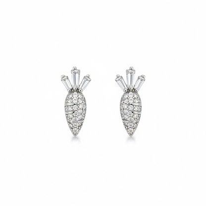 92.5 Silver Minimal Carrot Earrings for Women | Cute Playful Design | Stylish Jewellery