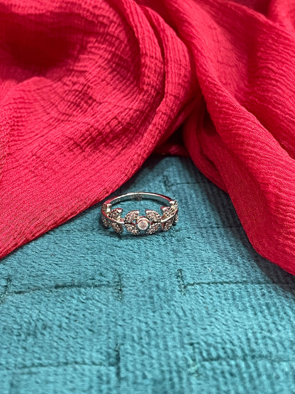 92.5 Silver Leaf Ring for Women Size 10 | Stylish Nature-Inspired Design | Elegant Daily Wear Jewellery