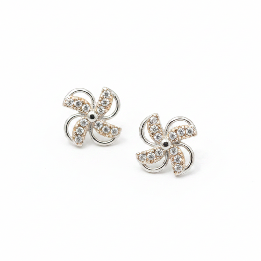 92.5 Silver Rose Gold Plated Stylish Earrings for Women | Elegant Modern Design | Trendy Jewellery