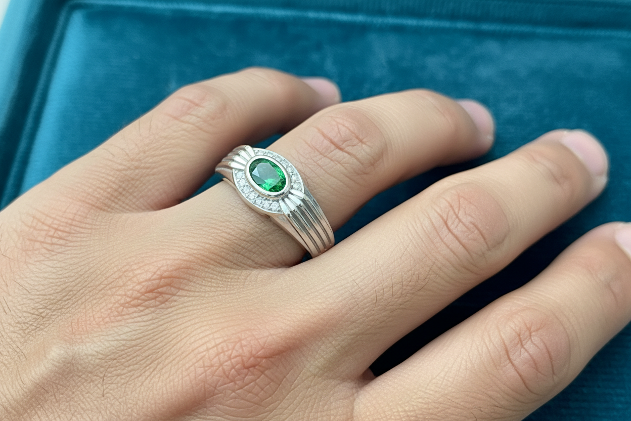 92.5 Silver Men’s Ring Size 22 | Stylish Bold Finish | Elegant Fashion Jewellery
