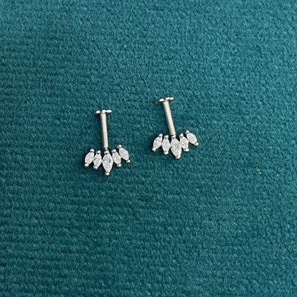 92.5 Silver Five Leaf Dainty Bugadi Pair
