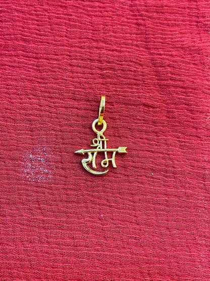92.5 silver gold plated shree Rama pendant