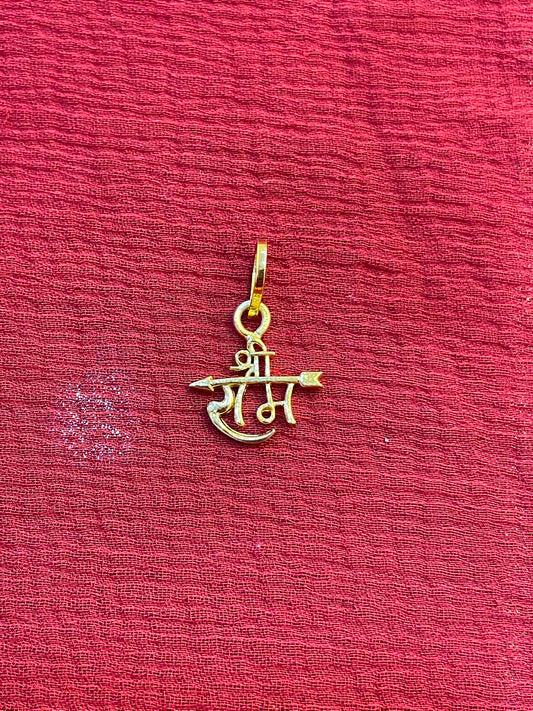 92.5 silver gold plated shree Rama pendant