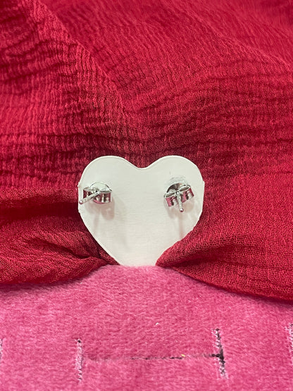 92.5 Silver Classy White Stone Studs | Elegant Sparkle Design | Jewellery