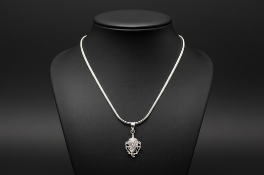 92.5 Silver Shankh Pendant for Men & Women | Sacred Conch Symbol Design | Spiritual Jewellery