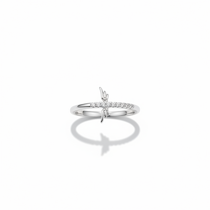 92.5 Silver White Stone Wings Ring for Women Size 11 | Stylish Angelic Design | Elegant Fashion Jewellery