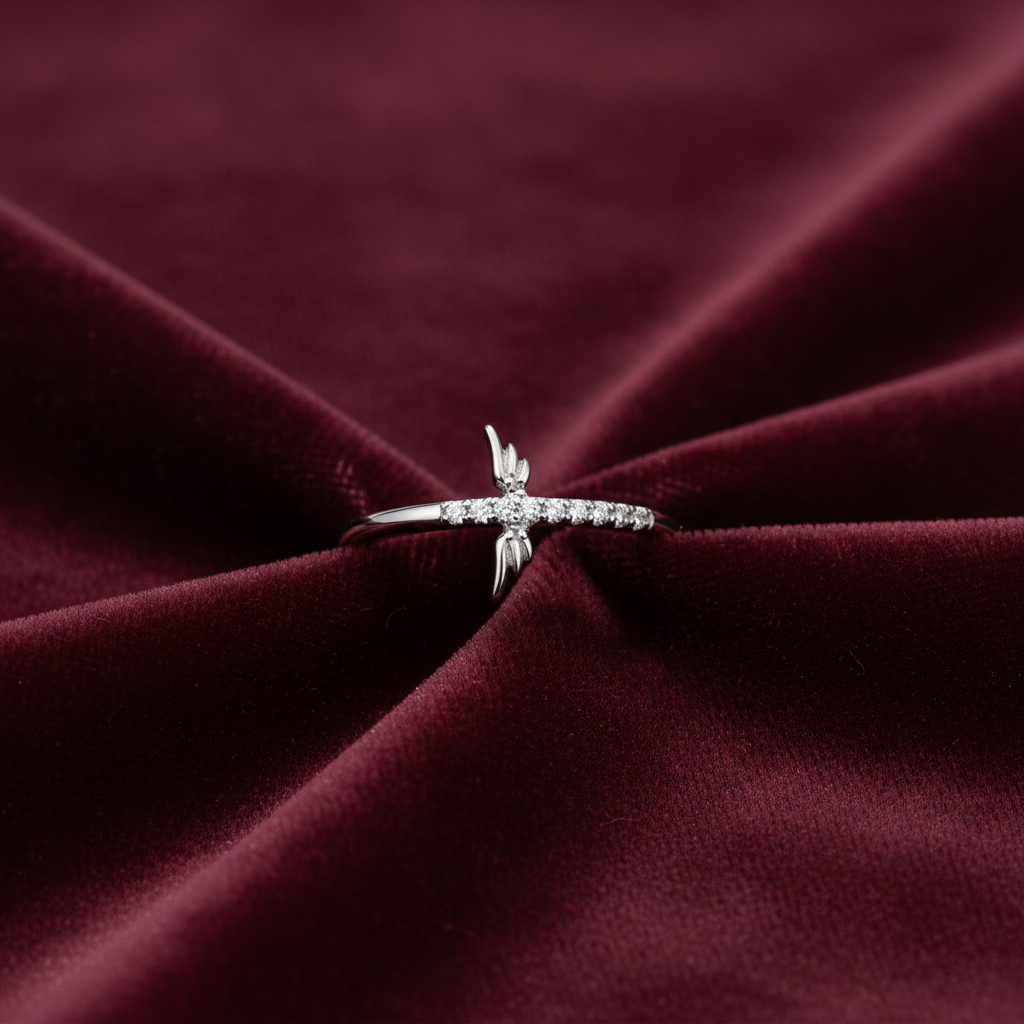 92.5 Silver White Stone Wings Ring for Women Size 11 | Stylish Angelic Design | Elegant Fashion Jewellery