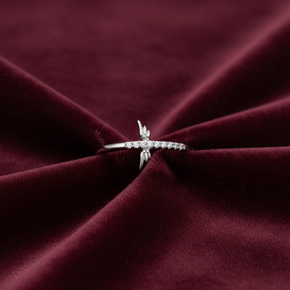 92.5 Silver White Stone Wings Ring for Women Size 11 | Stylish Angelic Design | Elegant Fashion Jewellery