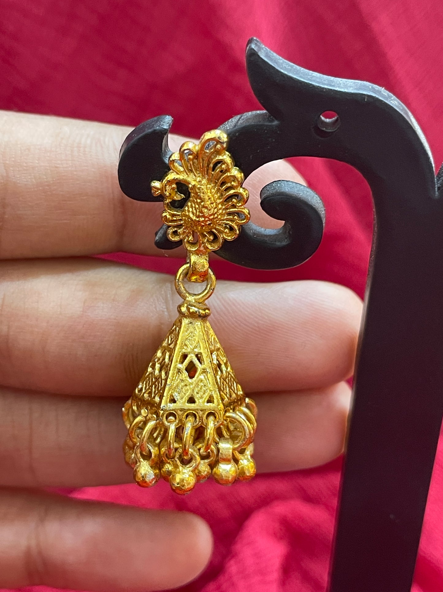 92.5 Silver Gold Plated Stylish Jhumka Earrings for Women | Elegant Ethnic Design | Festive Jewellery