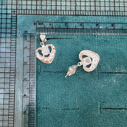 92.5 Silver Heart Hanging Earrings for Women | Stylish Dangle Design | Elegant Jewellery pair