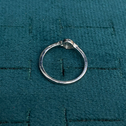 92.5 Sterling Silver Pave CZ Saturn Planet Finger Ring for Women