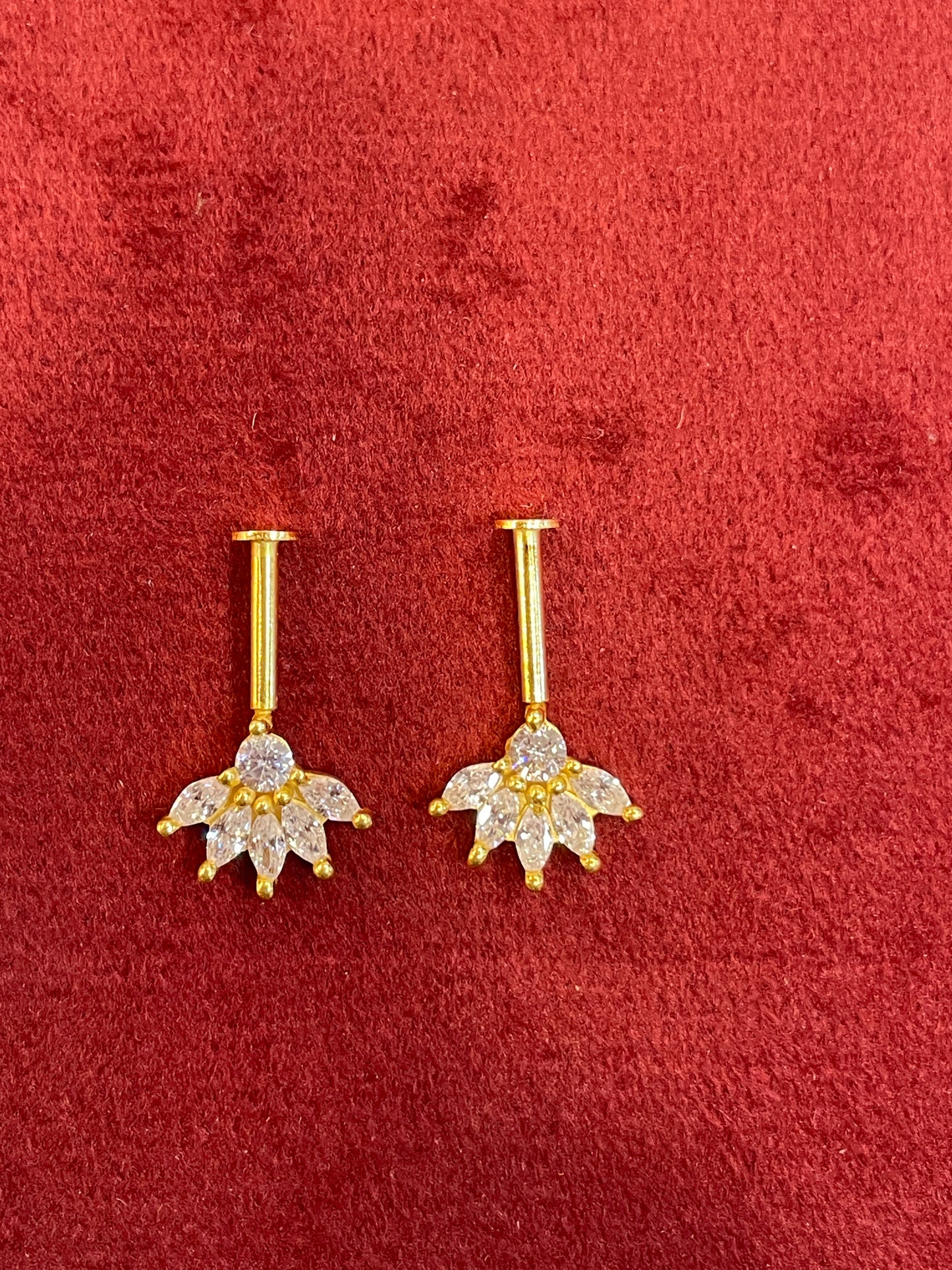 92.5 Silver Five Petal Bugadi | Floral Elegant Design | Jewellery
