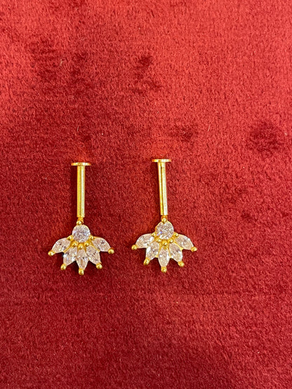 92.5 Silver Five Petal Bugadi | Floral Elegant Design | Jewellery