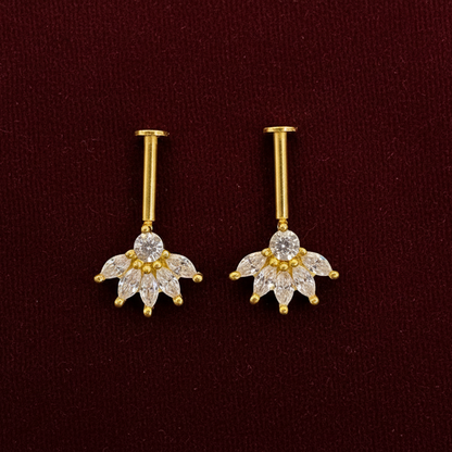 92.5 Silver Five Petal Bugadi | Floral Elegant Design | Jewellery