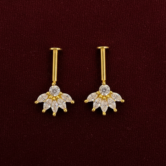 92.5 Silver Five Petal Bugadi | Floral Elegant Design | Jewellery