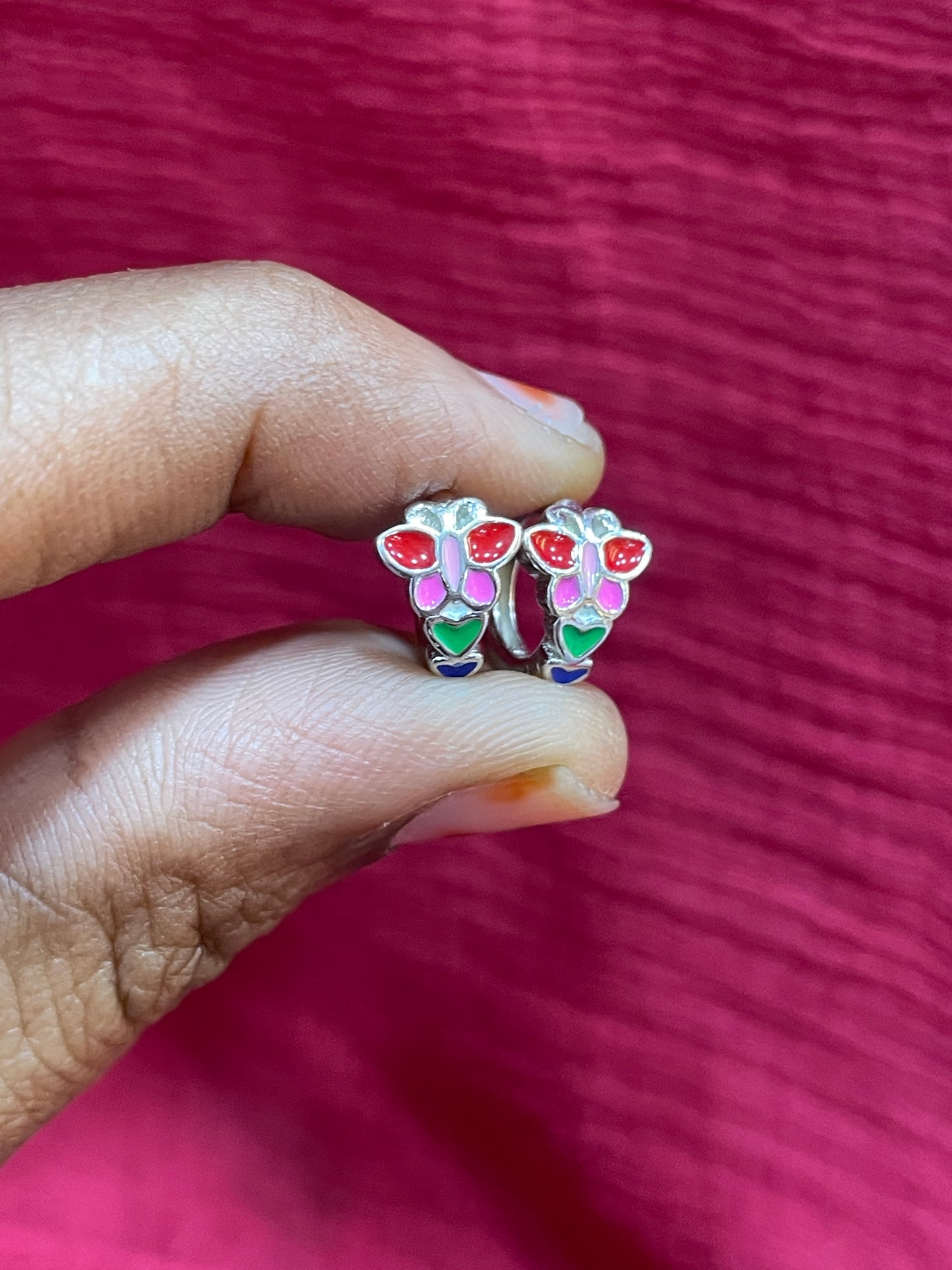 925 Silver Butterfly Hoops