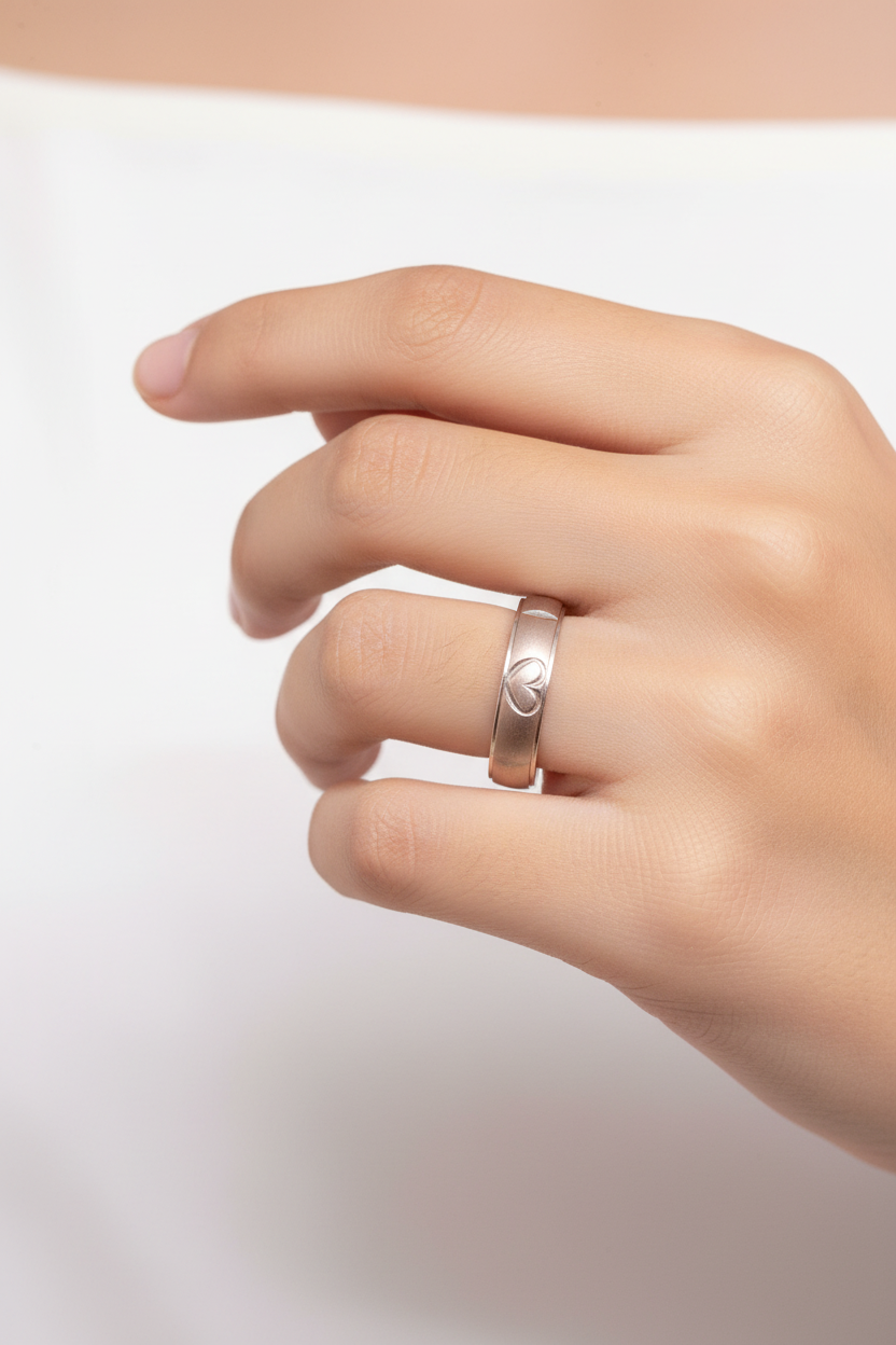 92.5 Silver Heart Ring for Women Size 12 | Simple Minimal Design | Elegant Gift Jewellery