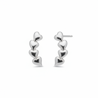 92.5 Silver Heart Earrings for Women | Stylish Love Design | Elegant Daily Wear Jewellery