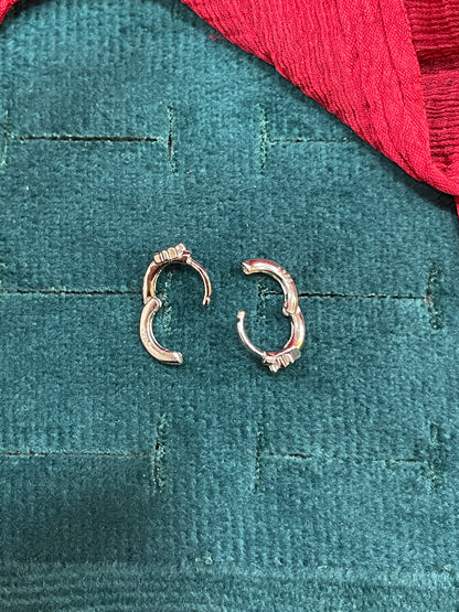 925 Silver Pink Butterfly Hoops