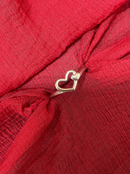 92.5 silver heart ring size 14